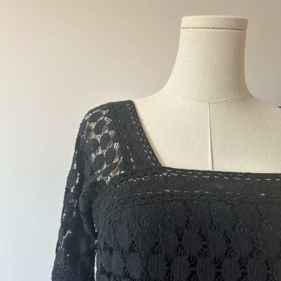 Solitaire Loas Angeles womens square neck black lace mini dress size medium - Picture 4 of 10